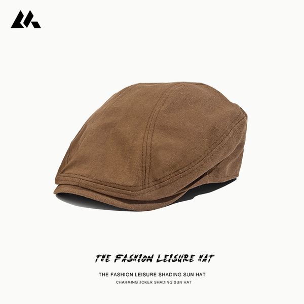 

forward men's women's linen cap spring summer breathable art beret british painter hat, Blue;gray