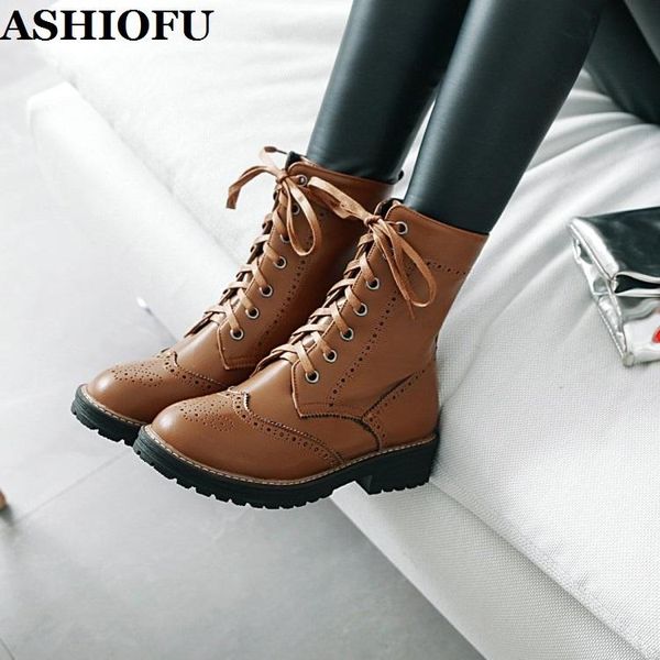 

boots ashiofu handmade women's block-heels thick-sole party crisscross shoelace winter fashion ankle, Black