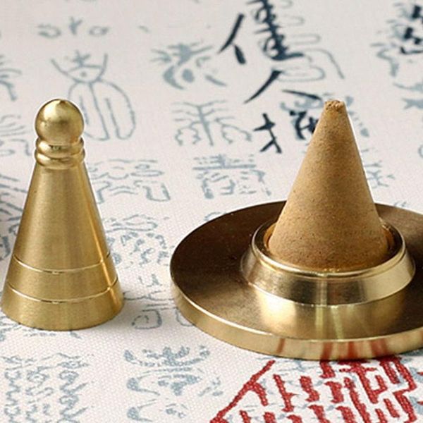 

fragrance lamps 1 pcs pure copper tower incense moulds set cones making molds diy burner tools gifts home decoration gold