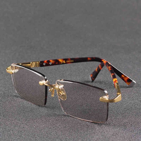 

design glasses glass sunglasses male rimless sun glasses for men 155mm oversized spectacles with crystal lens anti scratch bvj3, White;black