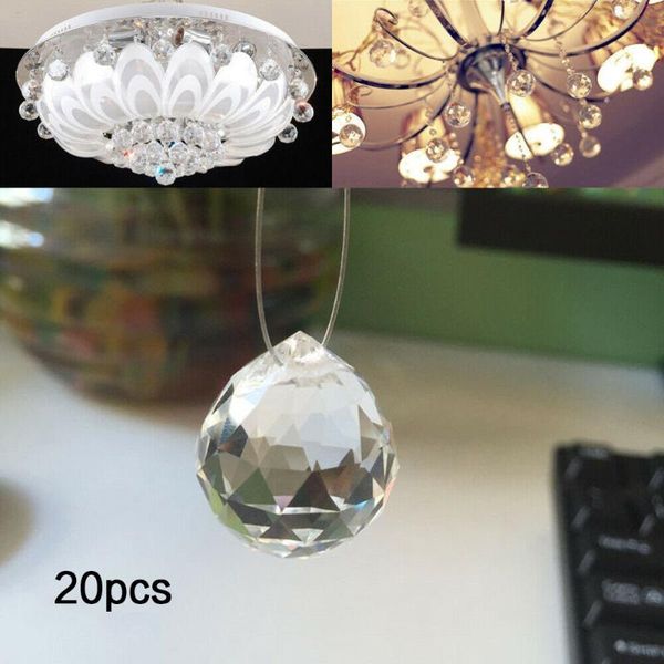 

20pcs clear crystal ball pendant chandelier lamp suncatcher prism balls drop prisms wedding party home decor 20mm