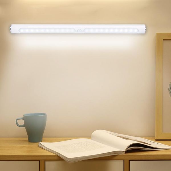 

magnetic wireless motion sensor kitchen light dc 5v usb rechargeable 22 leds wardrobe closet cabinet light night led bar