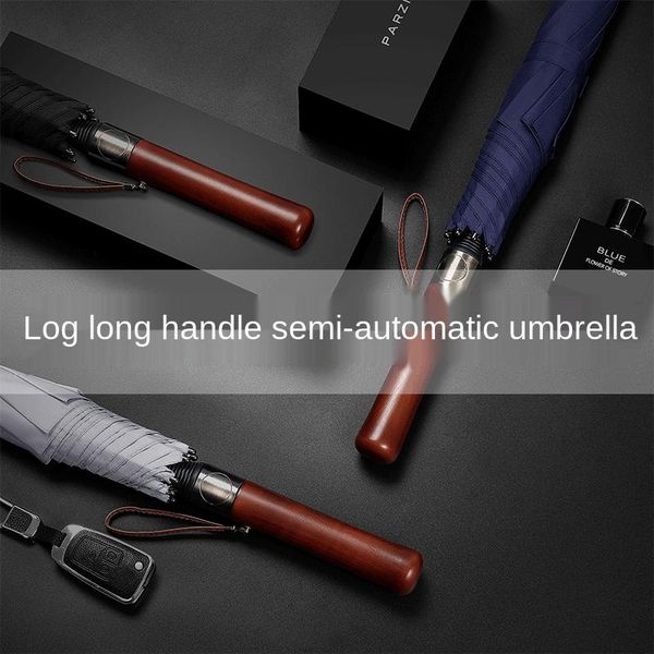 

umbrellas solid wood long handle umbrella large double golf return insurance