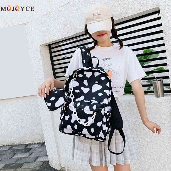 

vintage bags for women birthday gifts casual nylon shoulder school bags cow letter print women girls travel backpacks y1105