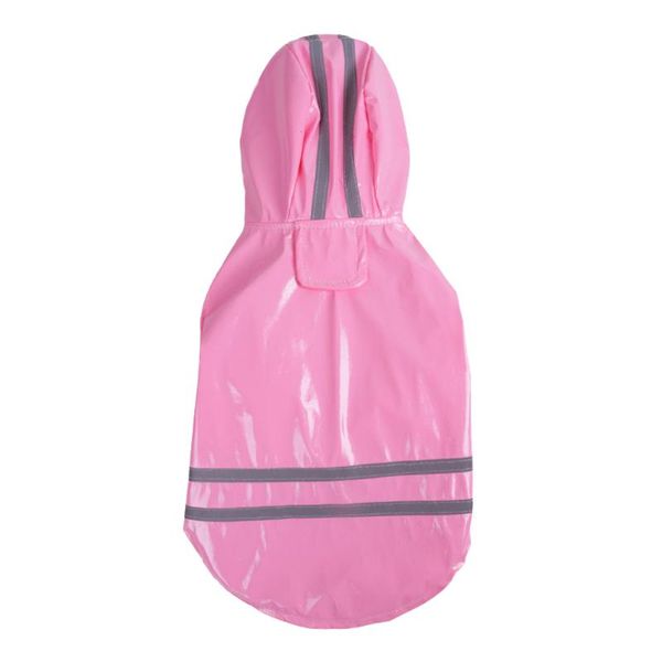 

dog apparel hooded jacket waterproof durable puppy outdoor cloak fashion clothes pu reflective raincoat pet with buttons costume