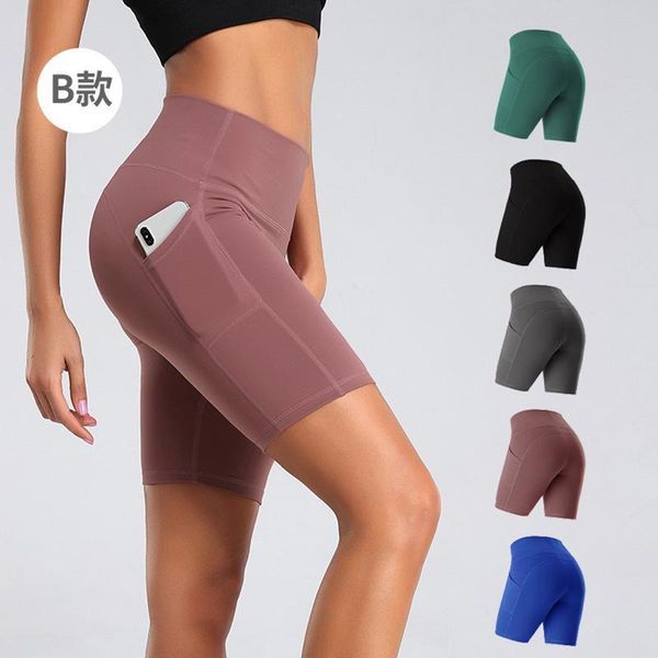 

yoga outfits women high waist shorts quick dry elastic gym running short,phone pocket push up hip fitness training workout short legging, White;red