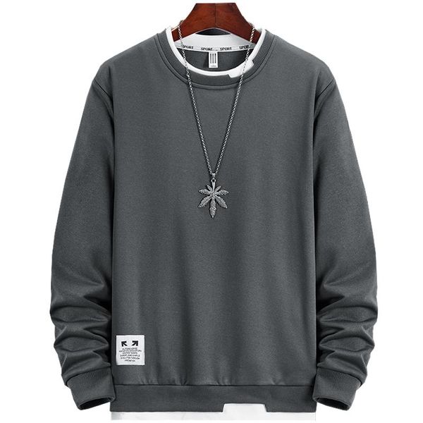 

men's hoodies & sweatshirts autumn mens sweatshirt o-neck long sleeve male solid color casual hip-hop streetwear men pullover trendy fa, Black