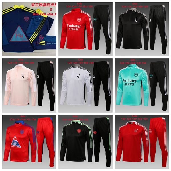 

2122 kid soccer tracksuit boy football training suit 2022 children maillot veste survÃªtement de foot chandal futbol tuta jogging soccer trac, Gray