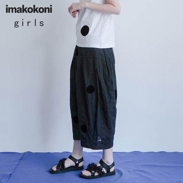 

women's pants & capris imakokoni black wide-leg original design loose casual wild nine-point female summer 182373, Black;white