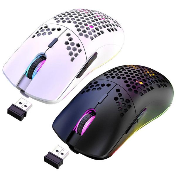 

xyh80 hollow-out honeycomb 2.4g wireless gaming mouse 4 gear 3200 dpi rgb light