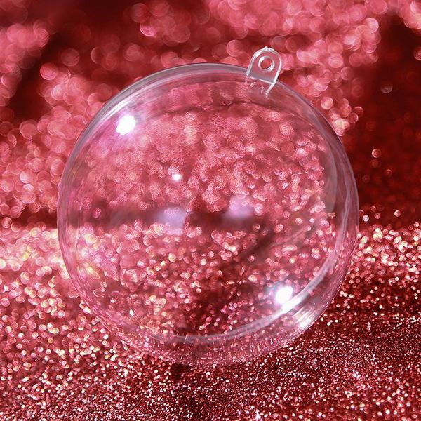 

party decoration 10pcs 4/6/10cm transparent ball open plastic clear bauble ornament christmas hanging pendant gift package supplies
