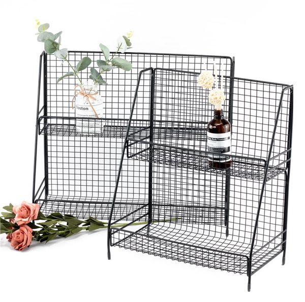 

bathroom storage & organization iron art makeup organizer two-layers jewelry box cosmetic lipstick table