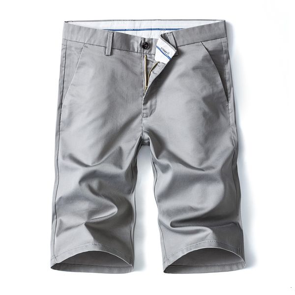 

2021 classic style men's business casual shorts summer new fashion stretch solid color cotton short male brand khaki o3hs, White;black