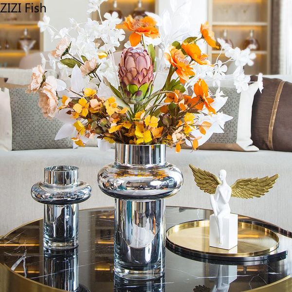 

glass vase plating transparent hydroponic vase abstract geometry modern home decoration flower arrangement accessories wedding