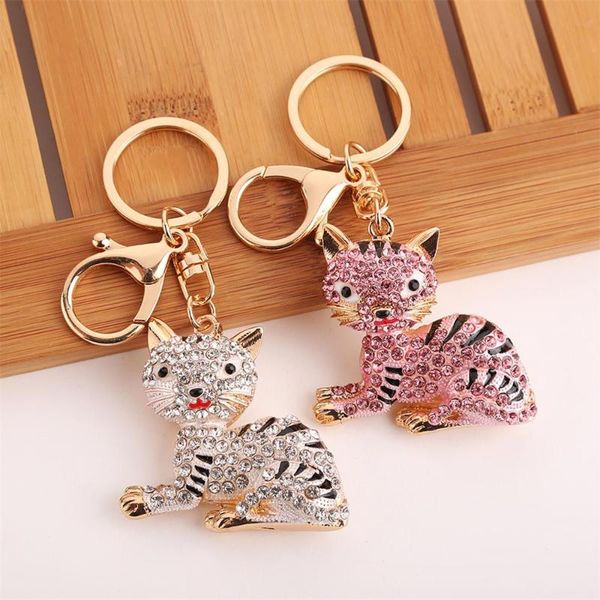 

keychains alloy cat pendant keychain bag handbag key ring chain f626, Silver