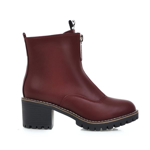 

2021 new retro heels short on the front platform british wind women's boots 6hq4, Black