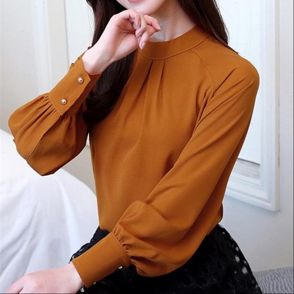 

new autumn 2018 womens and blouses long sleeve chiffon blouse mujer fashion women shirts ladies shirt camisa feminina, White