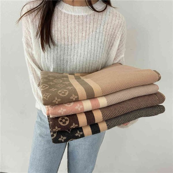 

scarf autumn and clover women's imitation cashmere thickened shawl jacquard dual purpose, Blue;gray