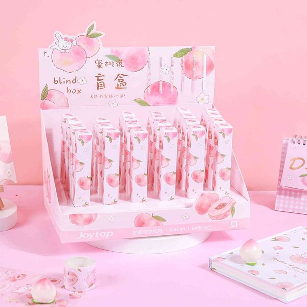 

yuemu joyhoney peach said lovely student stationery metal clip prs neutral black signature water-based pen blind box