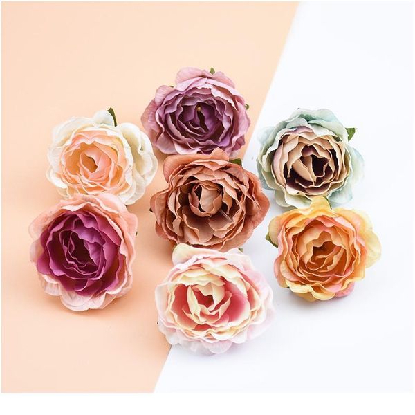 

6pieces fake flowers wall artificial plants home decor wedding party new year decorative flower wreaths diy gifts box si qylhov