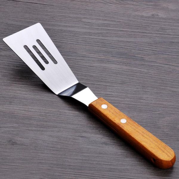 

baking & pastry tools 1pc steak steel fried shovel spatula pizza grasping cutters spade teppanyaki bbq wooden handle stainless s2