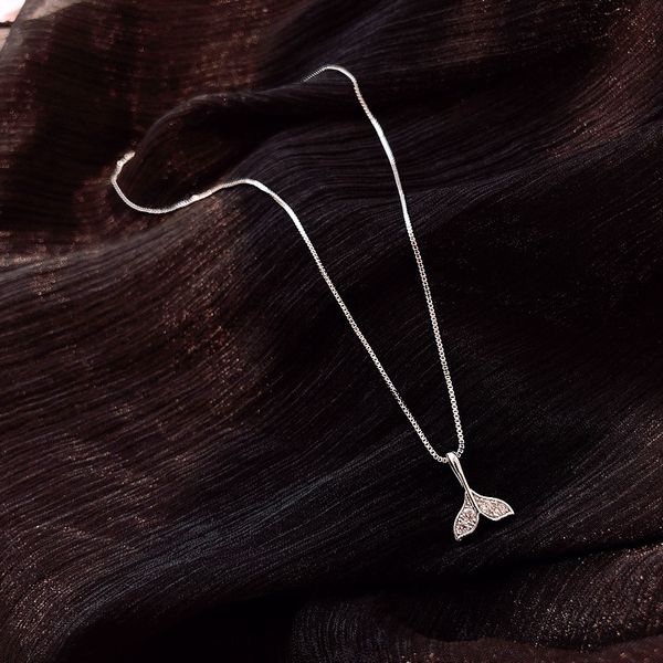 

chain women pendants mermaid's tail necklace clavicle, Silver
