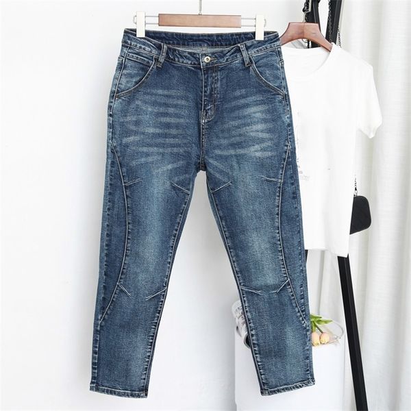 

spring autumn high waist boyfriend jeans for women trousers denim harem pants jeans woman plus size pantalones mujer vaqueros 210202, Blue
