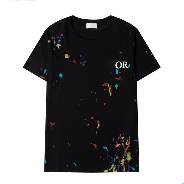 

summer mens t shirts oversized loose clothes vintage short sleeve fashion letters printed o collared tshirts for men, White;black
