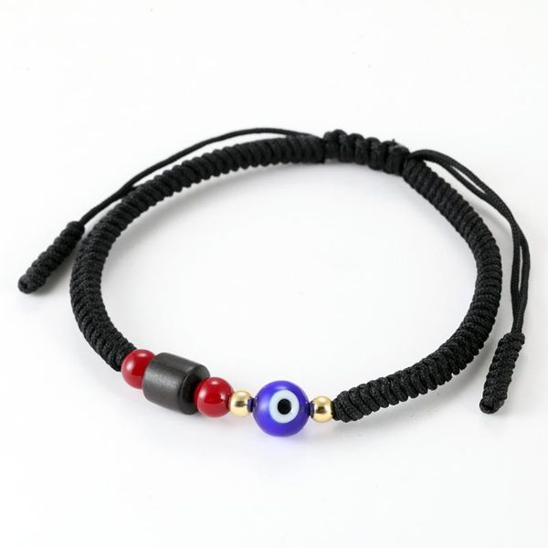 

charm bracelets charms lucky eye rope braided bracelet blue black color chain adjustable for women girls men handmade jewelry, Golden;silver