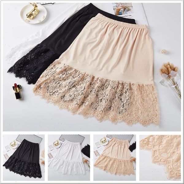 

women skirt extender knee lace slip hollow length a line half extenders zjm9298 drop shipping good quality, Black