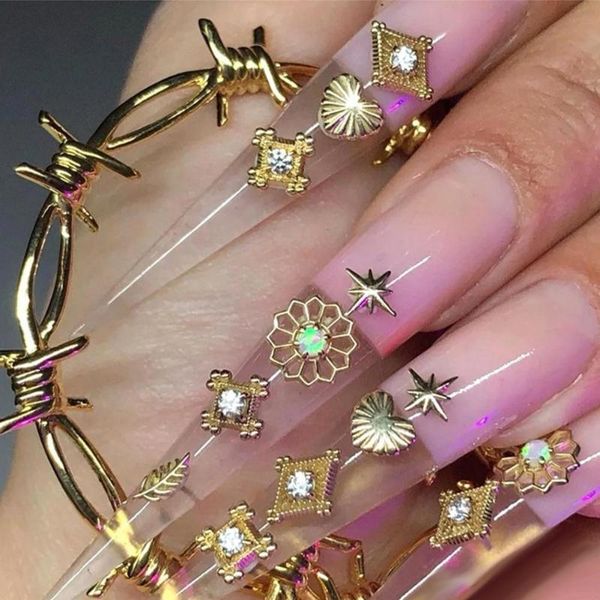 

false nails 120pcs/bag salon nail tips extra long stiletto shape abs natural thin extending decoration art, Red;gold
