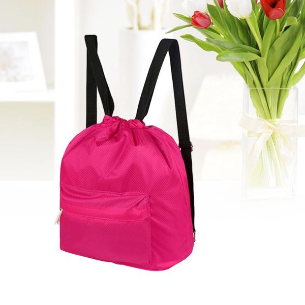

drawstring backpack waterproof outdoor sports backpack for (rose red)