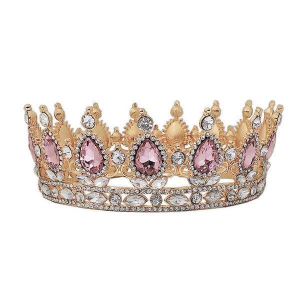 

hair clips & barrettes gold bottom crystal vintage royal queen king tiaras and crowns men/women pageant prom diadem ornaments wedding jewelr, Golden;silver