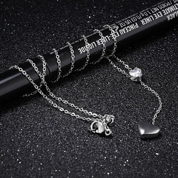 

korean jewelry love clavicle neck chain plated with rose gold diamond necklace girl jewelry, Silver
