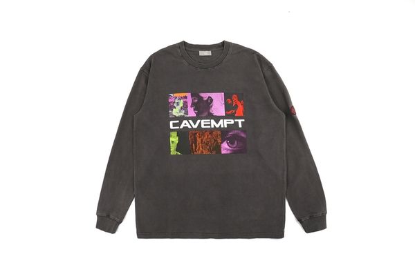 

2021 new 21ss t-shirts washed oversize tees long sleeves streetwear hip-hop trendy t shirts men women 6ctq, White