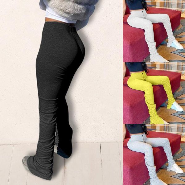 

yoga outfit fashion street style gray sweatpants for women drawstring casual extra long stacked pants winter thick warm trousers dropship