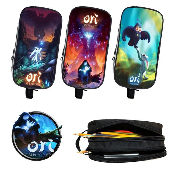 

ori and the will of the wisps kids portable big pencil case cute pencil box for kids double layered storage pens pencils bag
