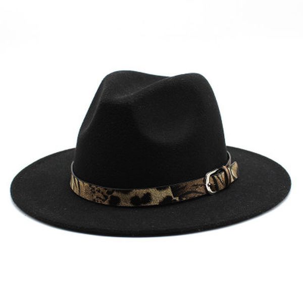 

2021 felt men wide brim western cowboy winter women belt buckle formal white green jazz new fedora hats 8xy7, Blue;gray