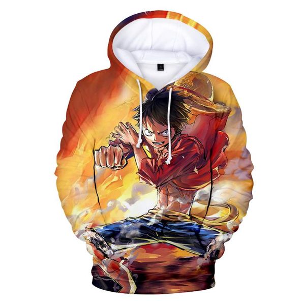 

women's hoodies & sweatshirts anime series monkey dluffy 3d printed hoodie boys girls fashion sweatshirt autumn street casual comfortab, Black