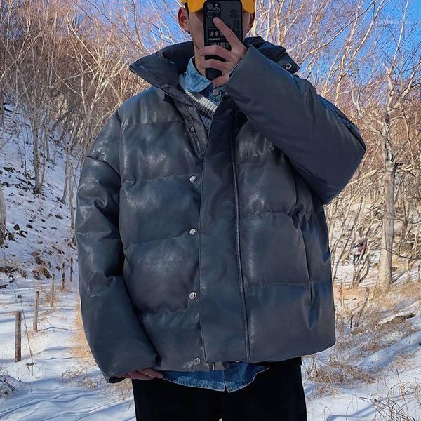 

men's down & parkas cotton-padded clothes 2021 autumn winter padded collar loose casual fashion youth wear, Black