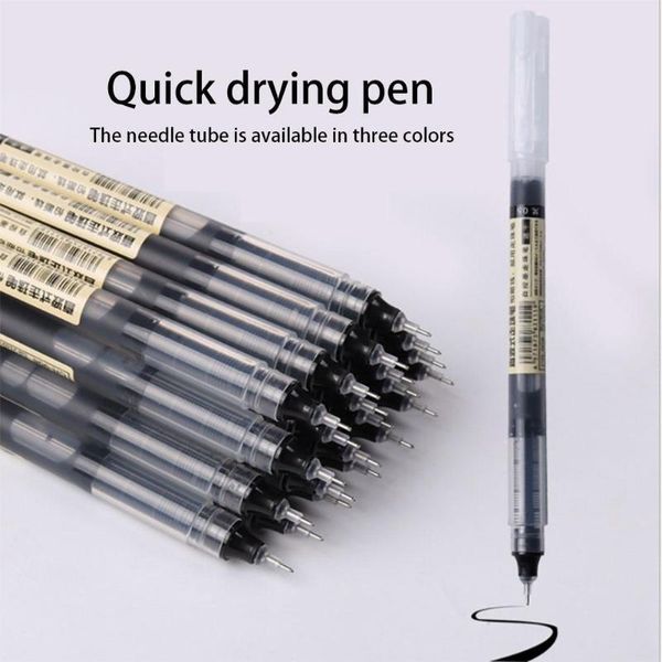 

gel pens 1pc straight liquid roller pen 0.5mm creative high capacity red blue black refill quick dry school office stationery