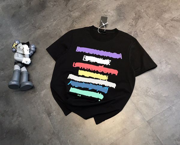 

design clothing multi language short couple fashion t-shirt color letter printing half sleeve, White
