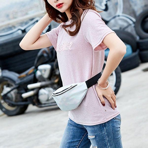 

womens pvc transparent waterproof waist bag beach pack hologram fanny pack h8wd