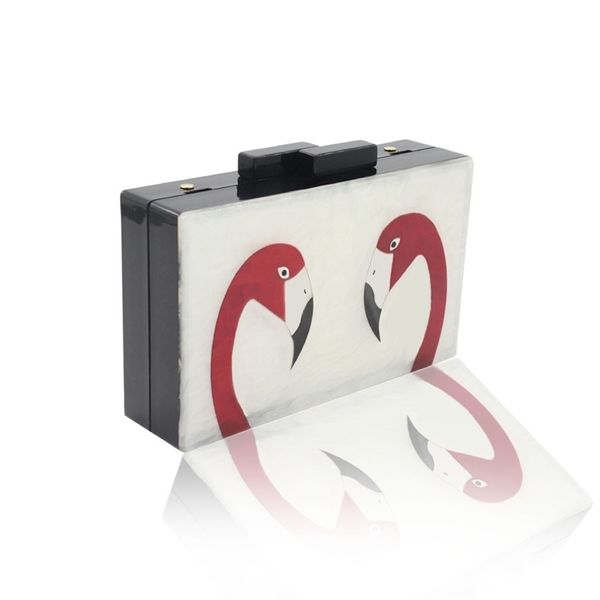 

new pearl color fashion flamingo banquet dress shoulder bag