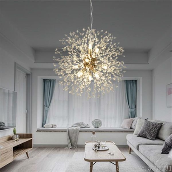 

nordic modern crystal chandelier dandelion chandelier lights pendant lamp living room bedroom restaurant hanging light fixture