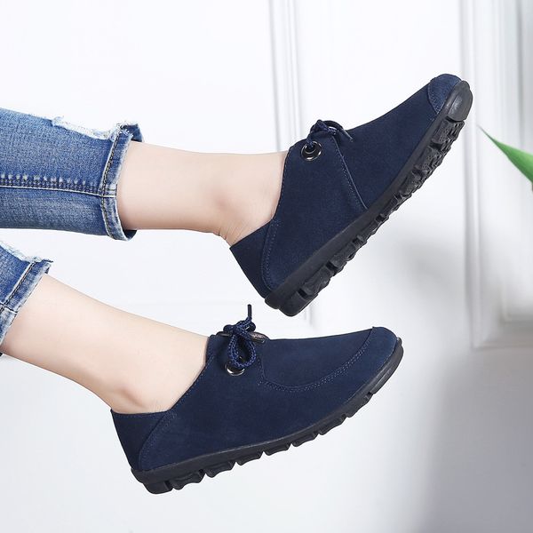 

fashion womens flat shoes genuine leather woman shoes flats casual loafers soft slip on moccasins lady driving shoes hjm89, Black