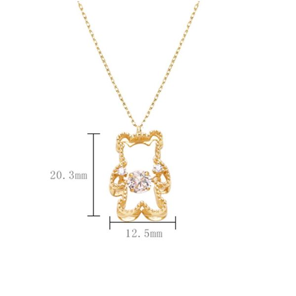 

pendant necklaces lovly energy hollow out bear creative gift necklace, Silver