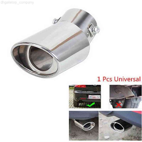 Universal de Aço Inoxidável de Aço Inoxidável Dica Tubo Tubo Oval Traseira Escape Curvo Tailpipe Modificação do veículo