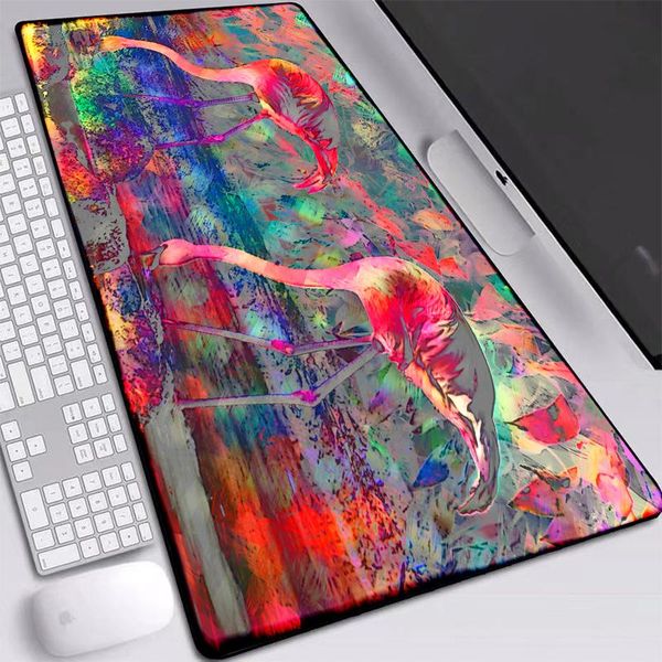 

mouse pads & wrist rests pad large xxl flamingo printed desk mat with good quality rubber locked edge game accessories for gaming