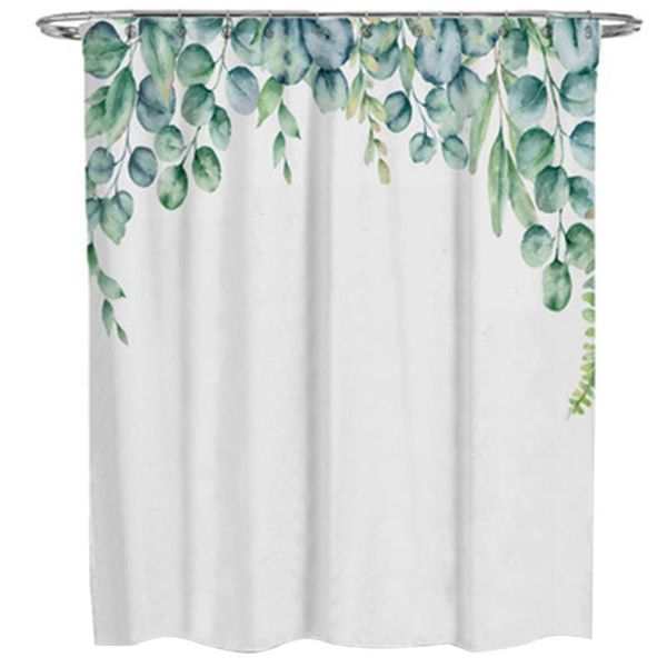 

shower curtains green tropical leaves printed for bathroom natural plant polyester waterproof